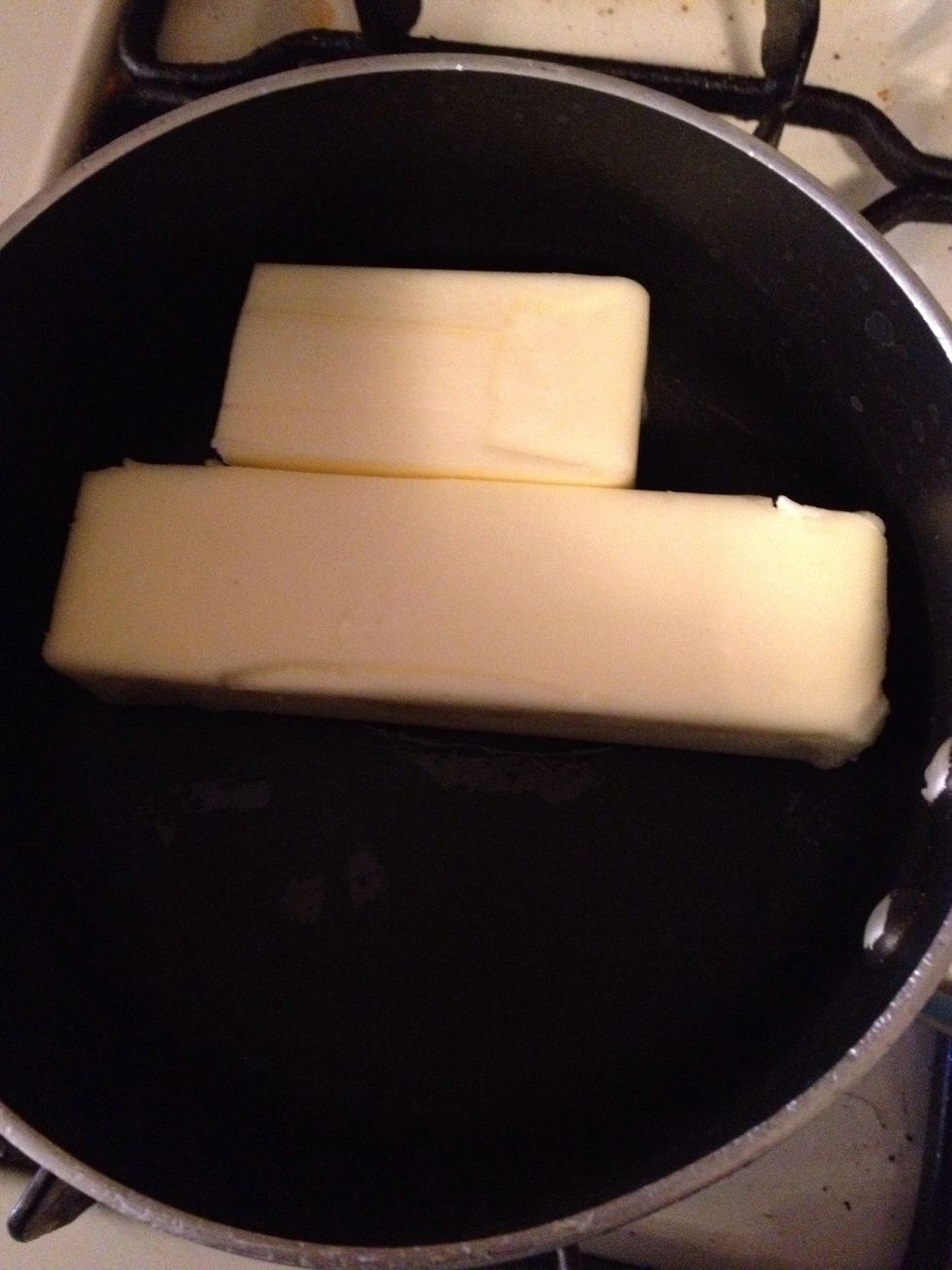 Melt 3/4 cup butter