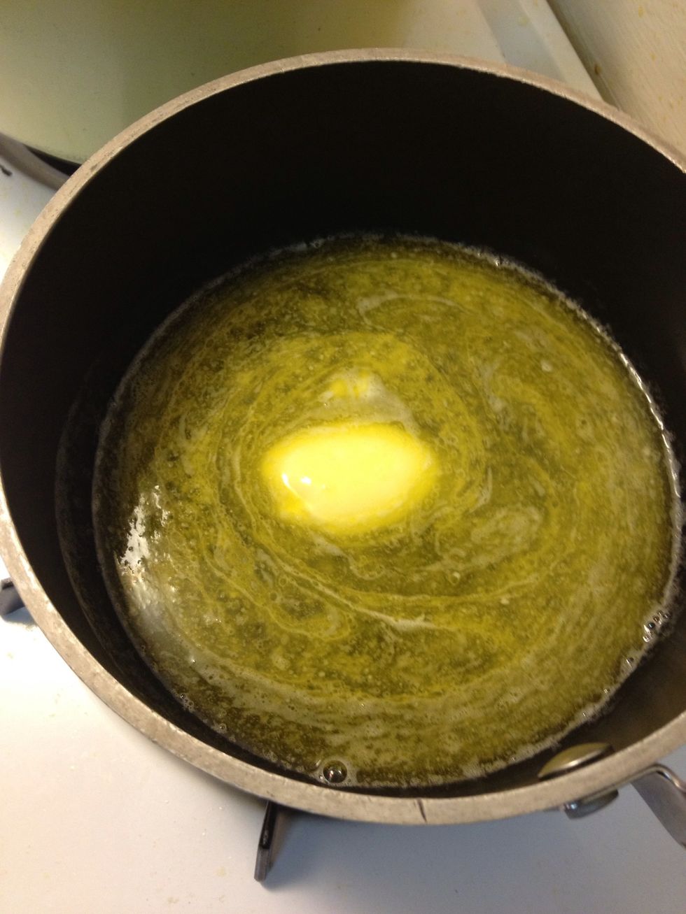 Melt 6 tablespoons of butter in a pot.