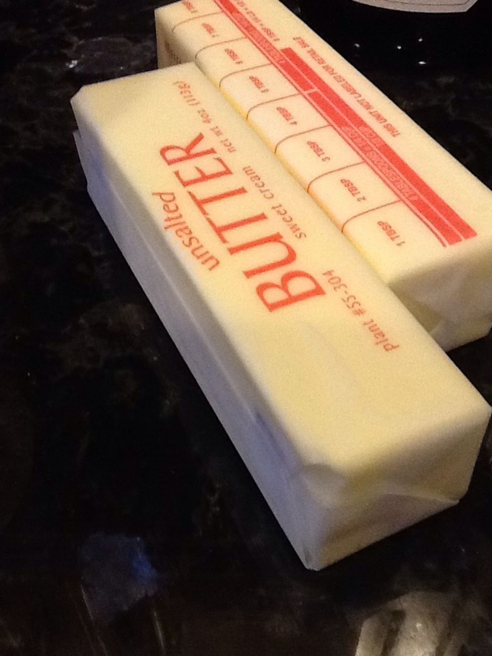 Melt 6 tablespoons of butter in a small pan.