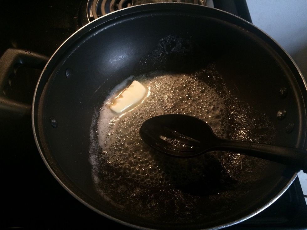 Melt a half stick of butter