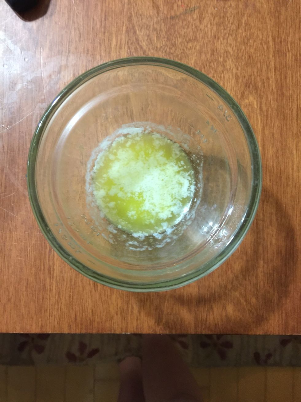 Melt butter and add it to the mix