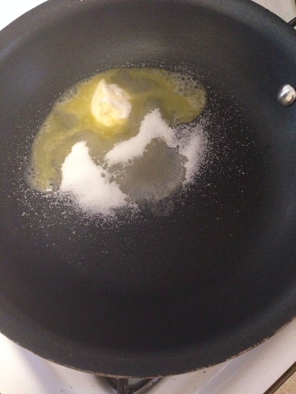 Melt butter and add sugar