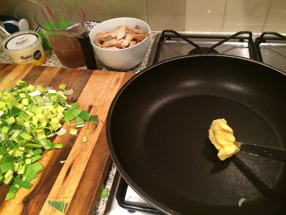 Melt butter in a frying pan