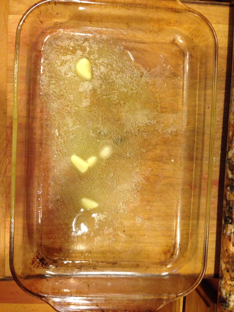 Melt butter in a glass baking dish, in a 425 degree F oven!