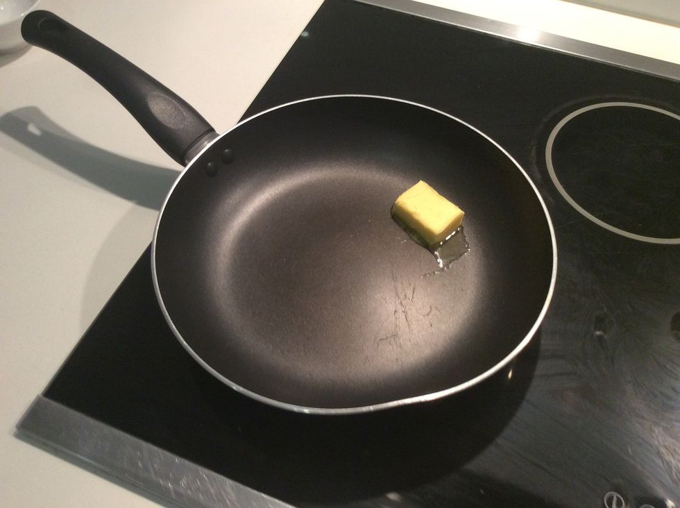 Melt butter in pan on median heat