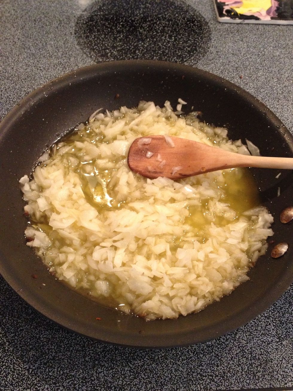 Melt butter in pan over medium heat and add onions.