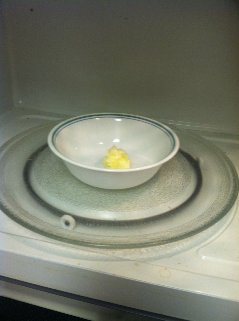 Melt butter in the microwave for 15 seconds on half power