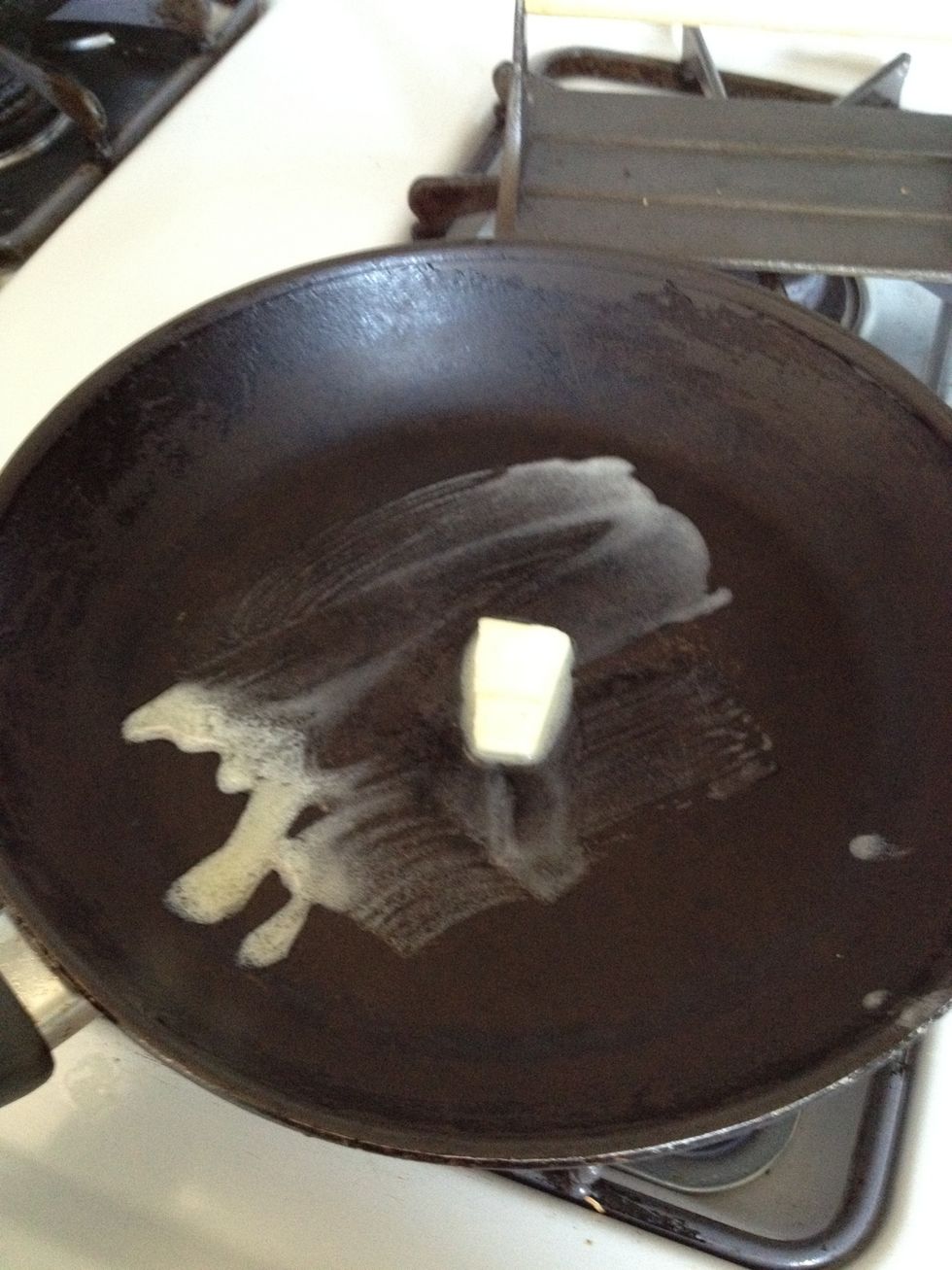 Melt butter or margarine in your pan..