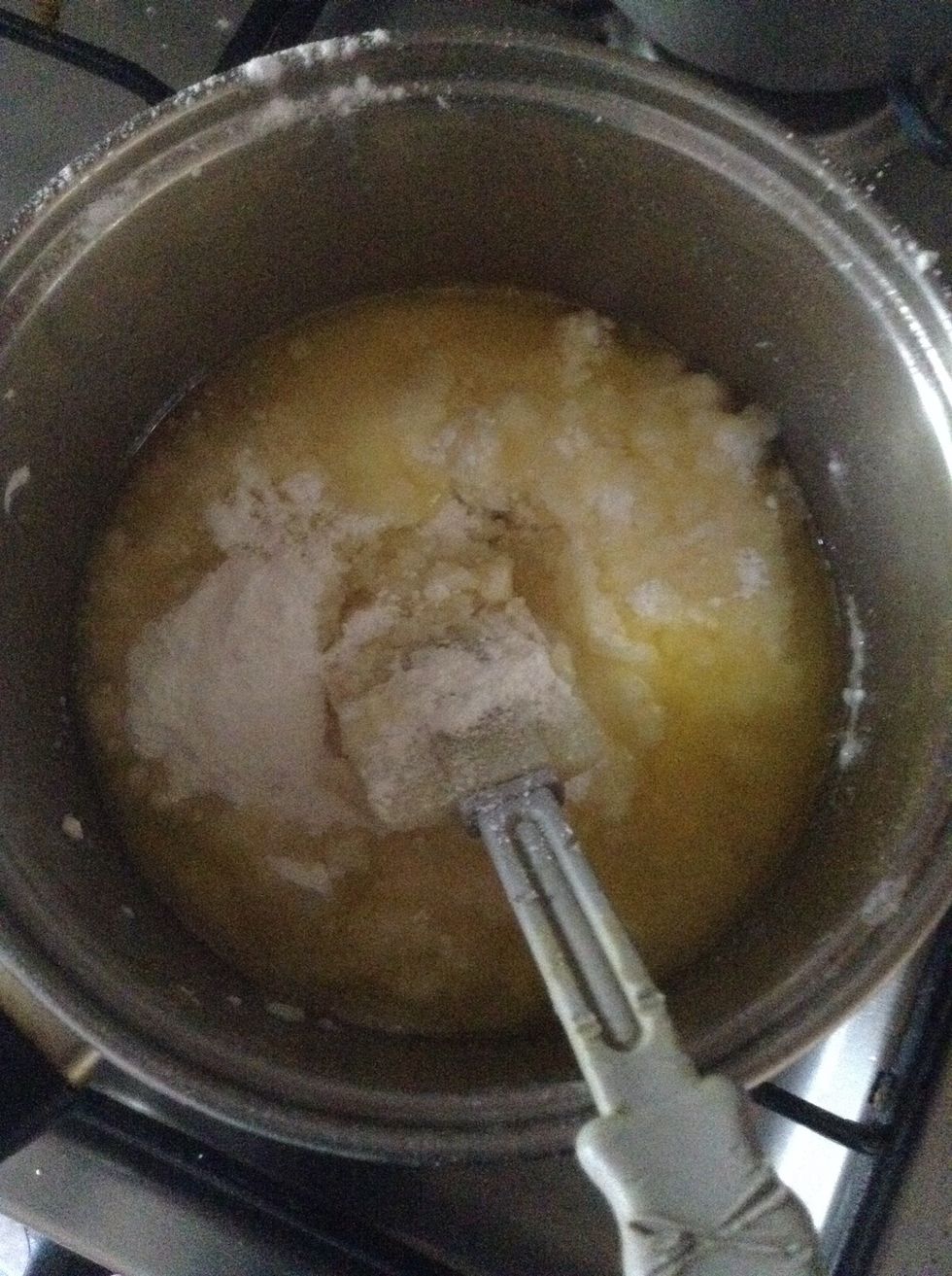 Melt butter with 2 cups of sugar