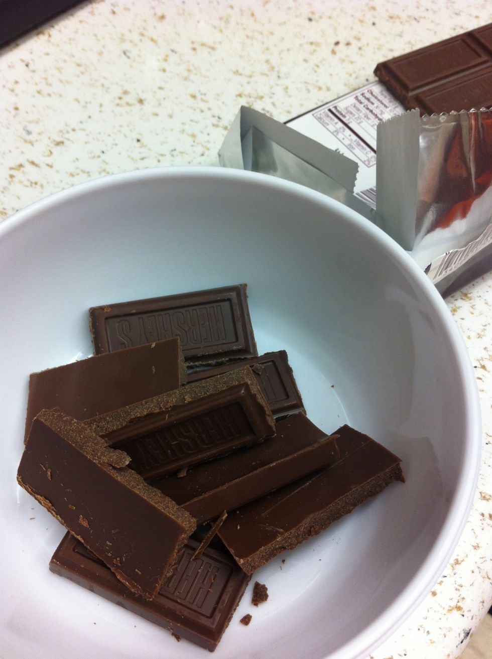 Melt chocolate for about 20 seconds.