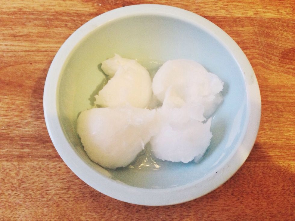 Melt coconut oil.