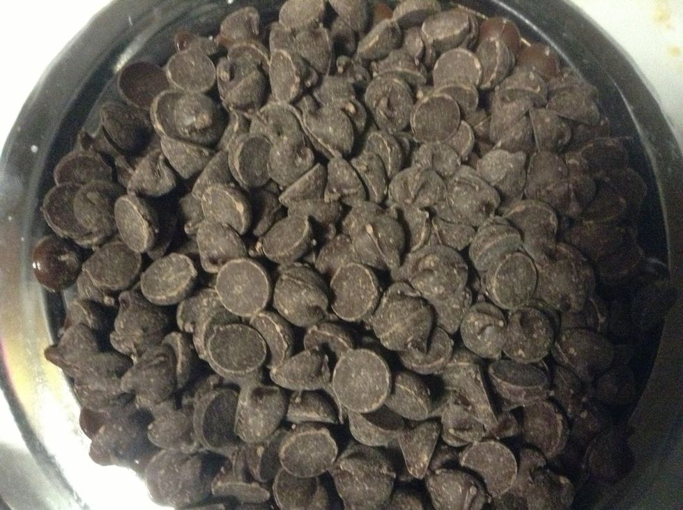 Melt half the chocolate
