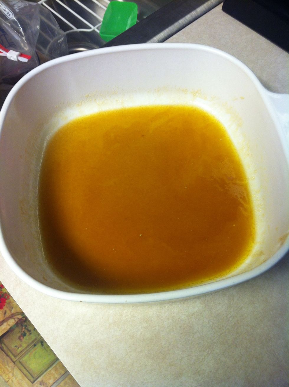 Melt it in the microwave. I did mine for 35 seconds. There will still be clumps of brown sugar, but just stir them around to get rid of them.