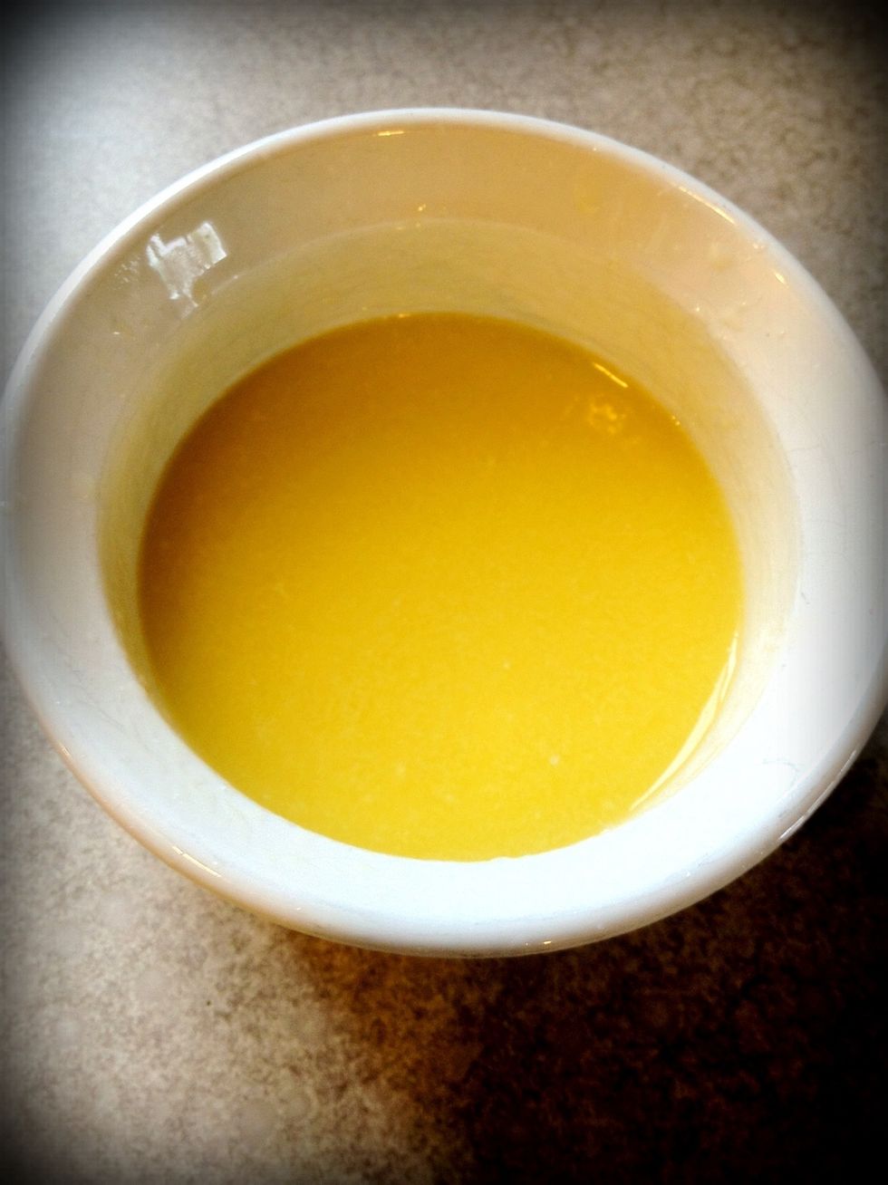 Melt the butter (25 seconds in the microwave).