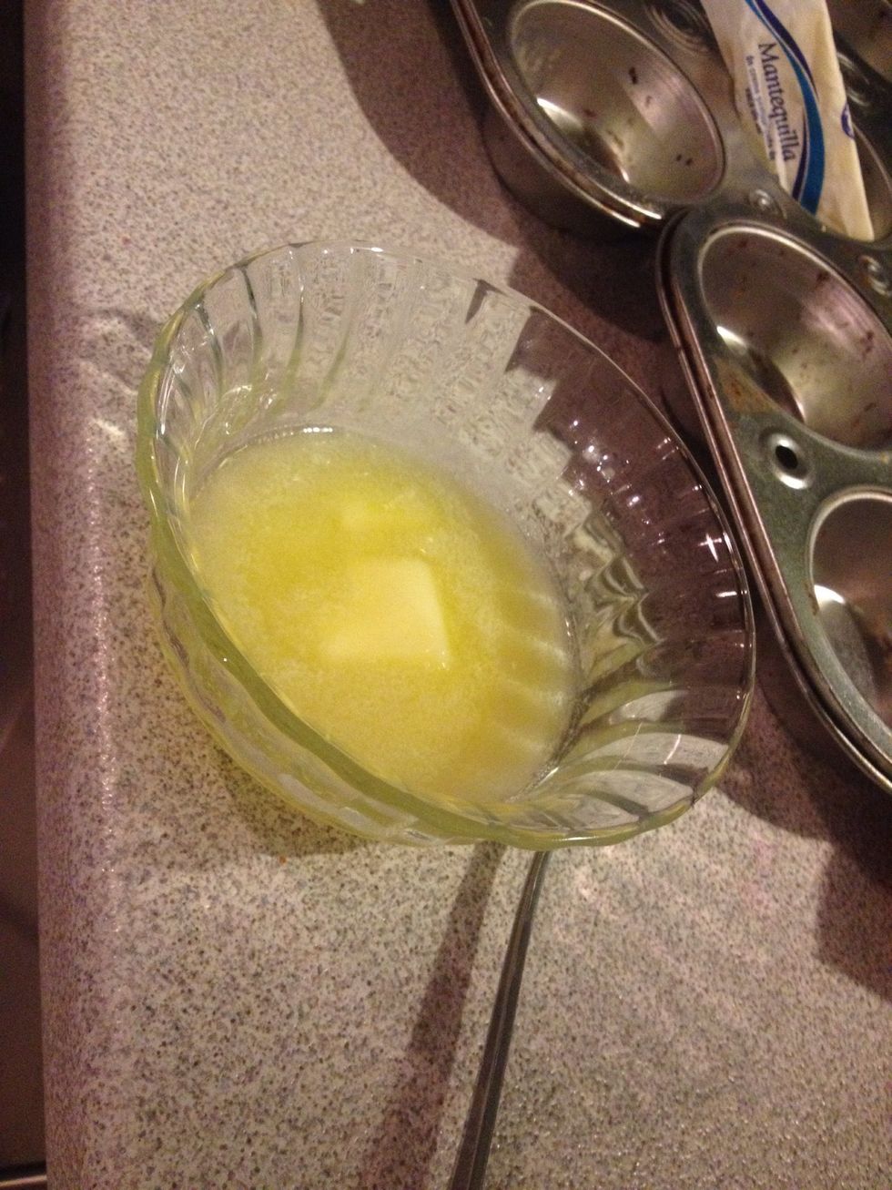 Melt the butter and let it cool until it's room temperature.