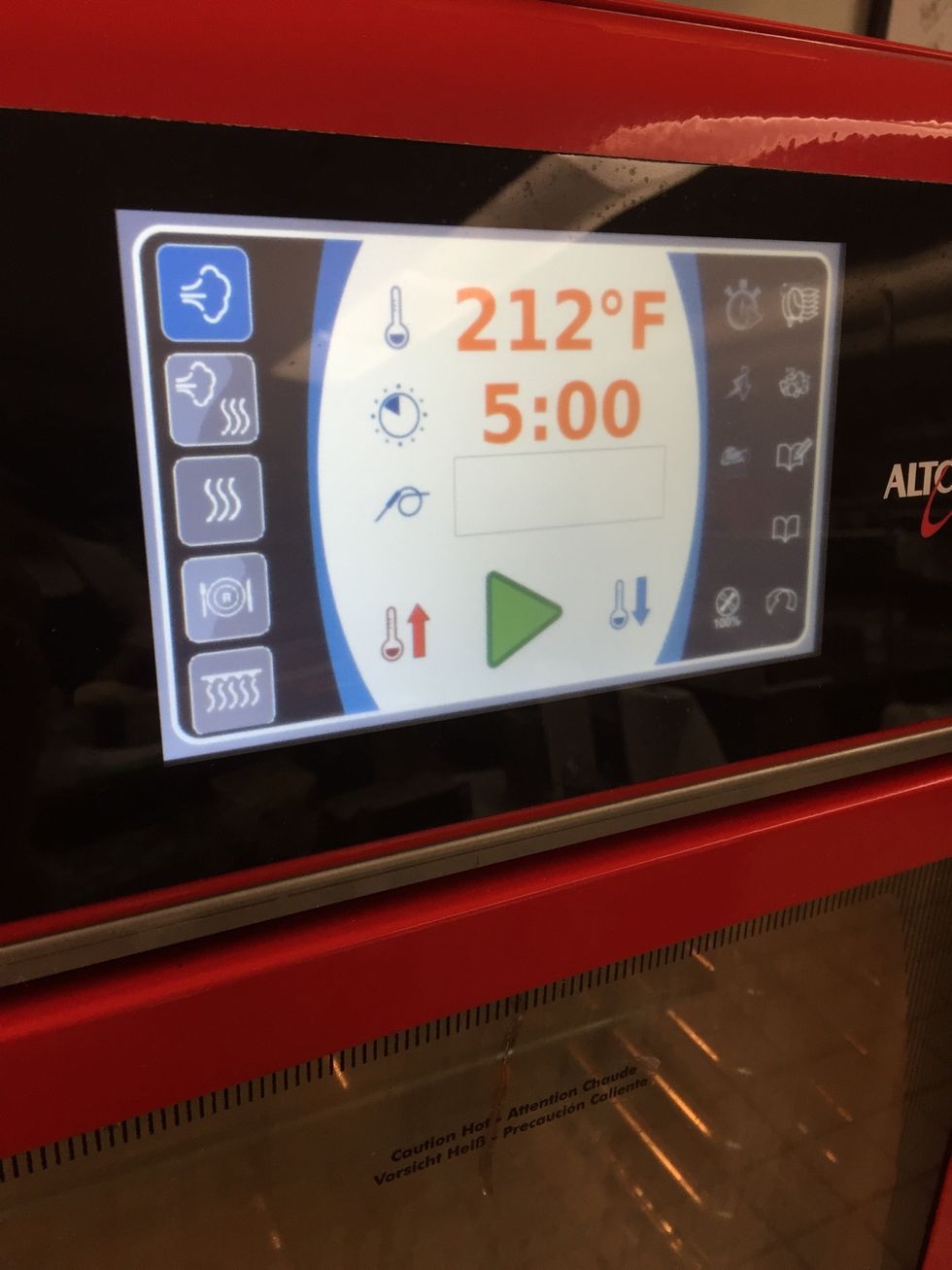 Melt the butter in steam mode at 212F (100C) for 5 minutes, then cool slightly.