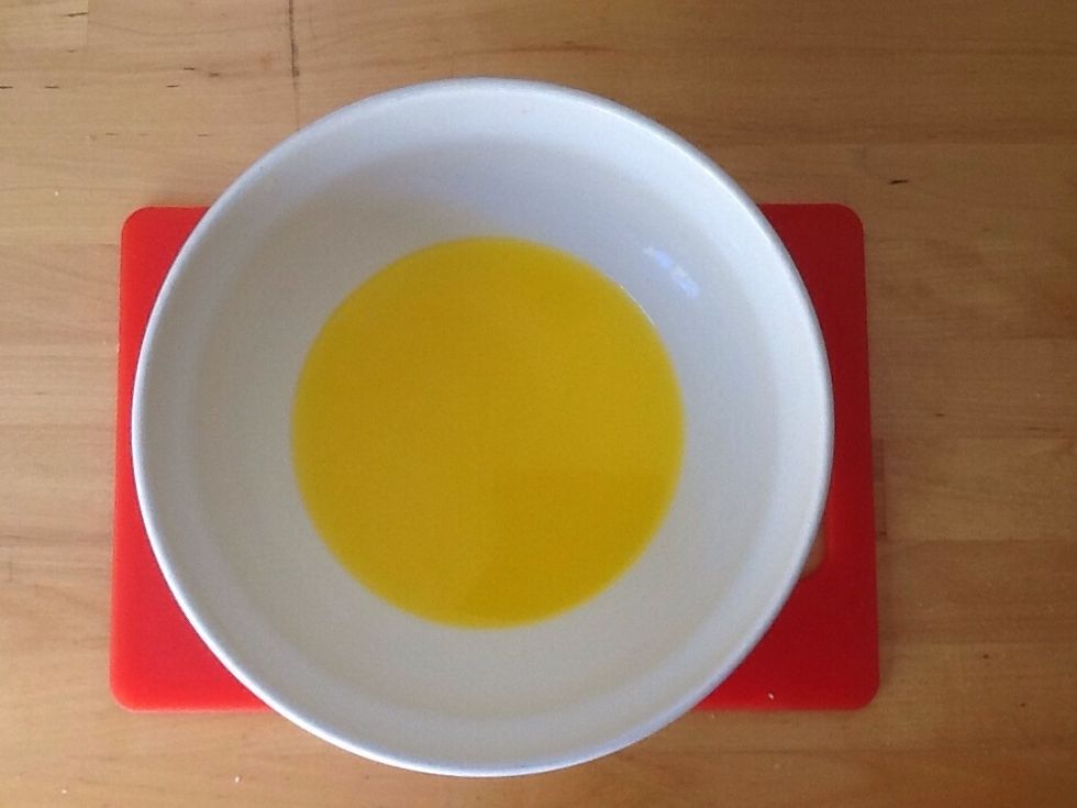 Melt the butter in the microwave for about 1-1.30 minutes
