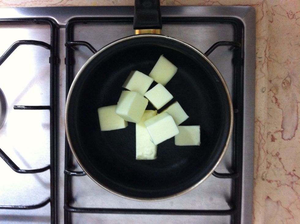 Melt the butter on a pan or microwave