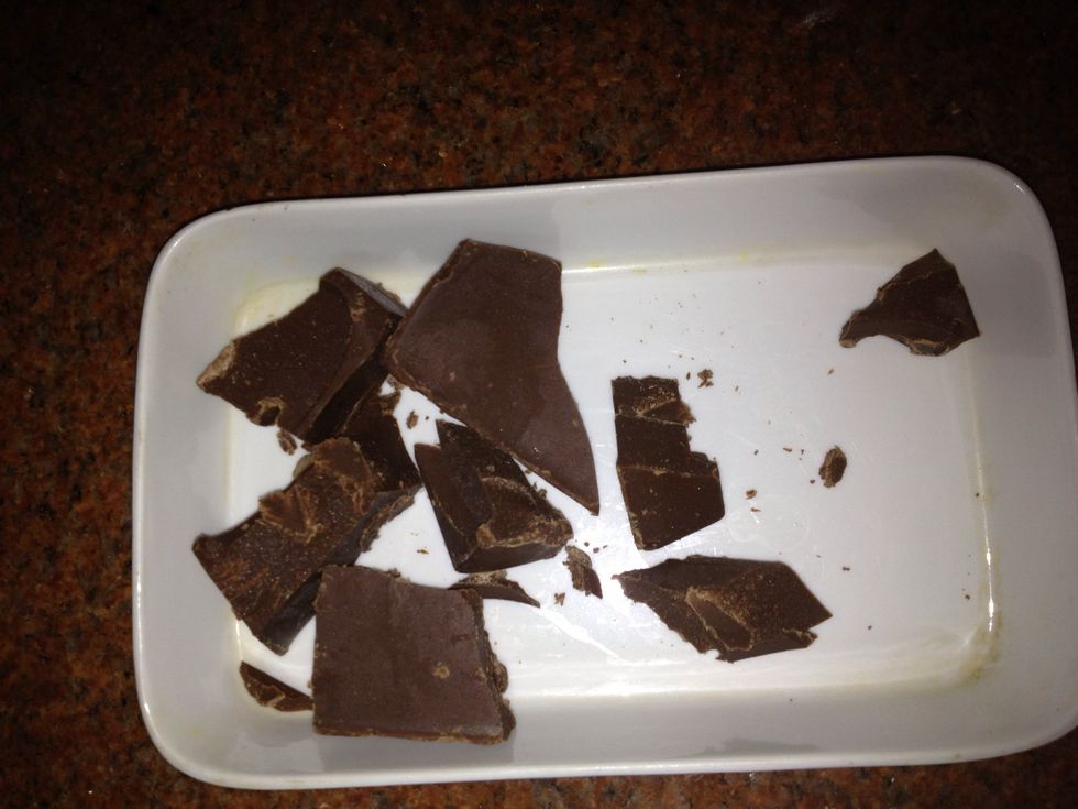 Melt the choclate in the microwave then put 1spoon of butter