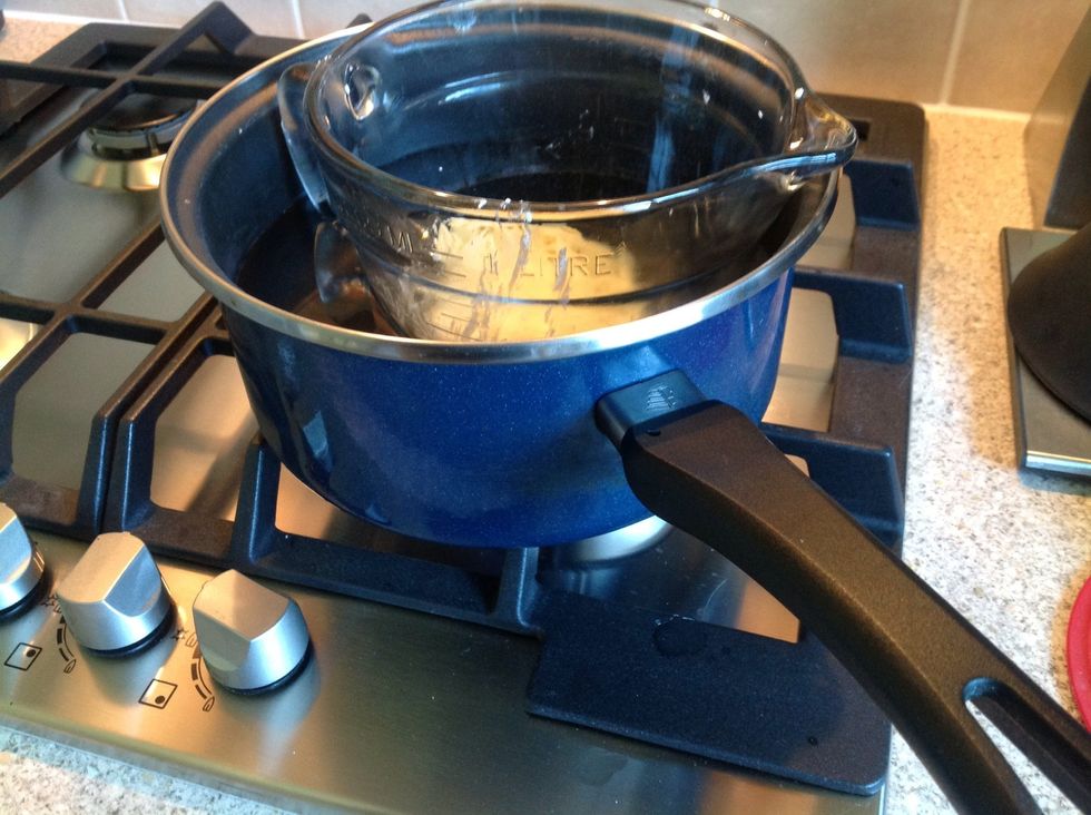 Melt the Cocoa butter (and/or Shea butter) in a pan of hot water.