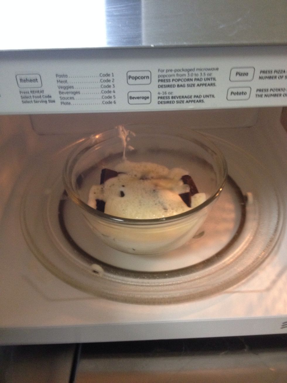 Melt the remaining filling and chocolate until it is a smooth consistency.