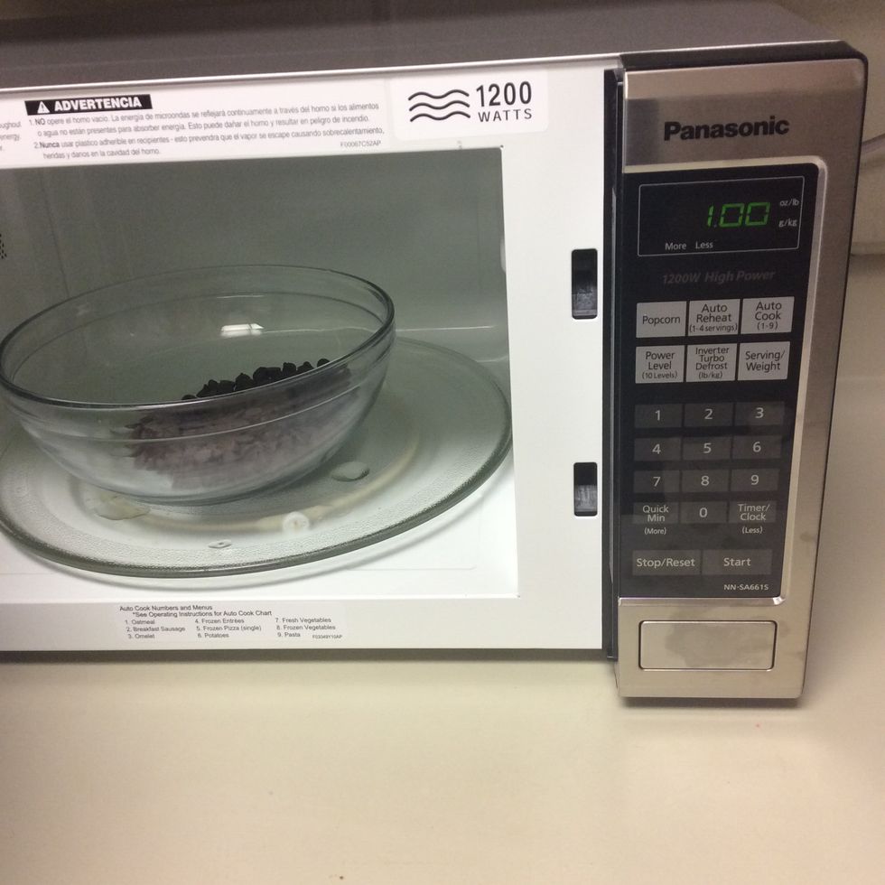 Melt the semisweet chocolate for at least one minute or two.