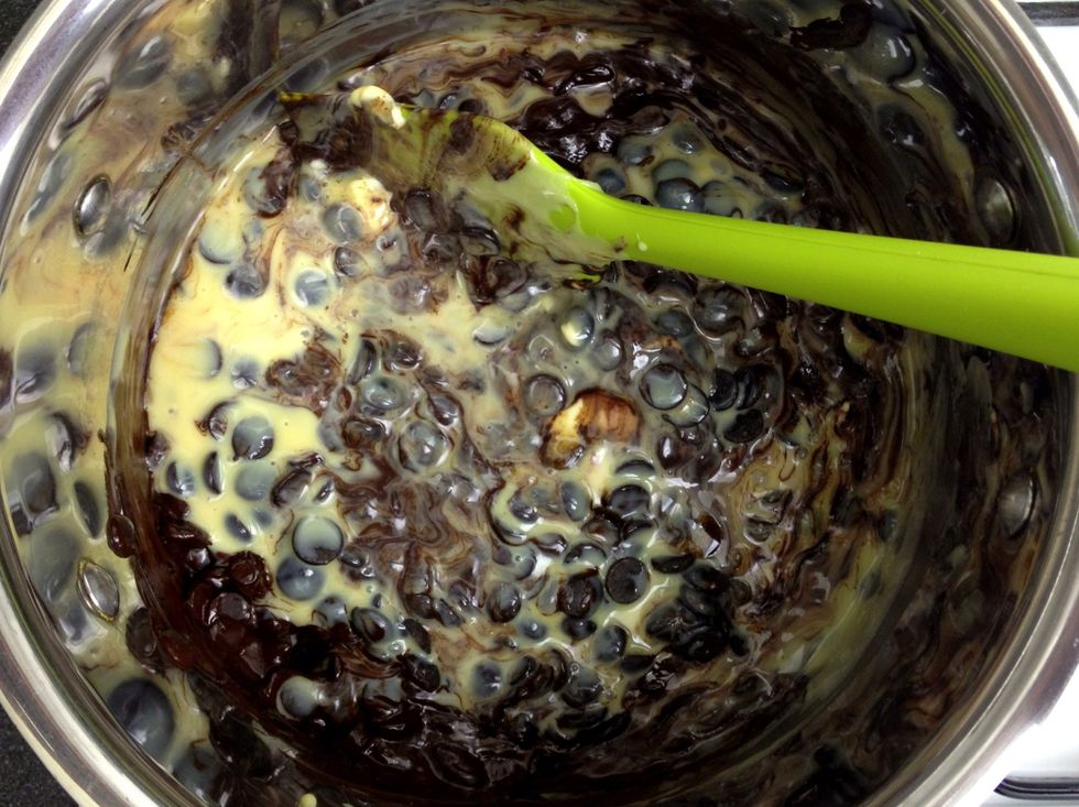 Melt the three ingredients together on a low heat until just combined. Stir frequently to avoid burning.