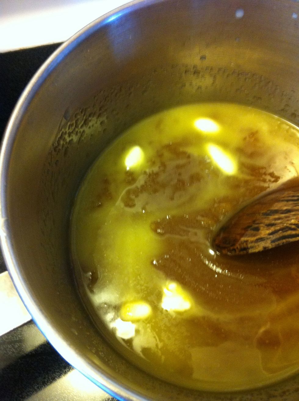Melt together and stir until sugar and butter bond and thicken (only takes a couple of minutes!)