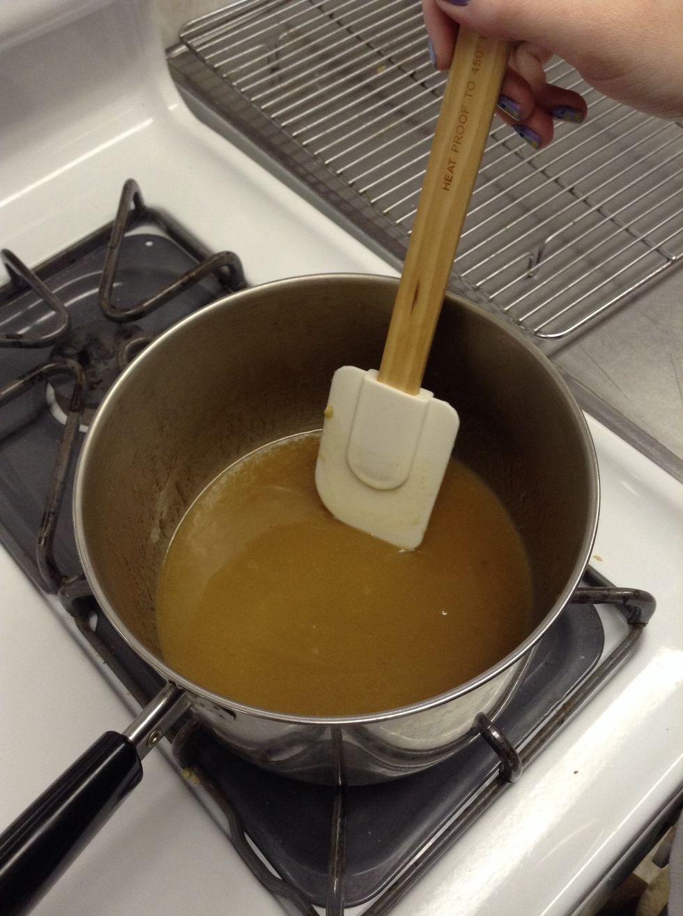 Melt until smooth and let simmer for 2 minutes.