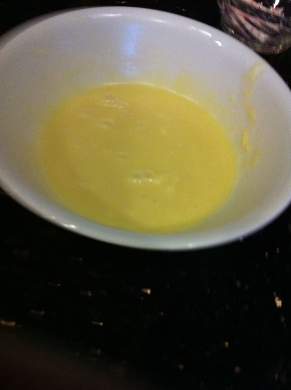 Melt white chocolate with some whipped cream, milk, and butter