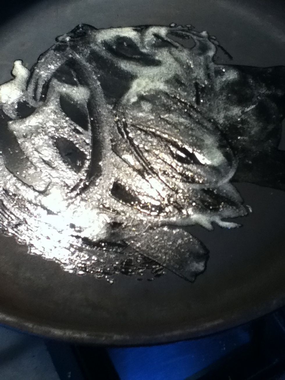 Melt your butter in a hot frying pan