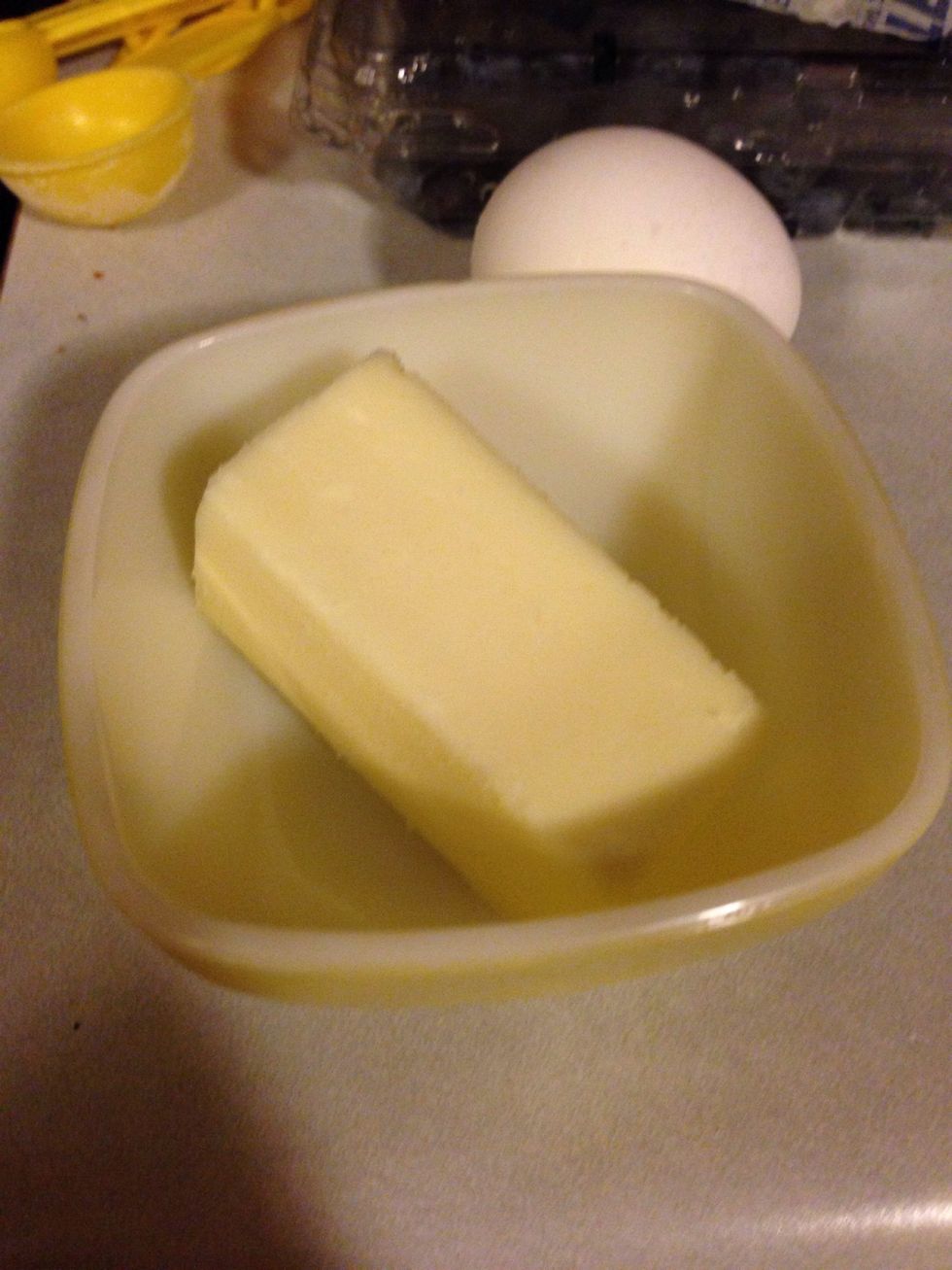Melt your half stick of butter