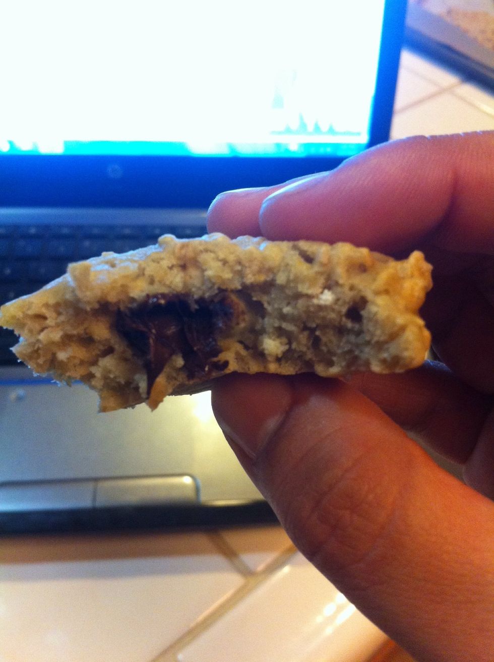 Melted chocolate chips...mmm chocolate