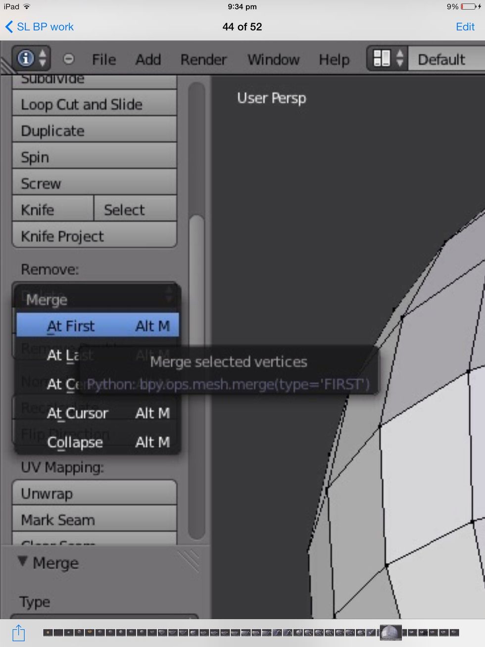Merge (shortcut ALT M).