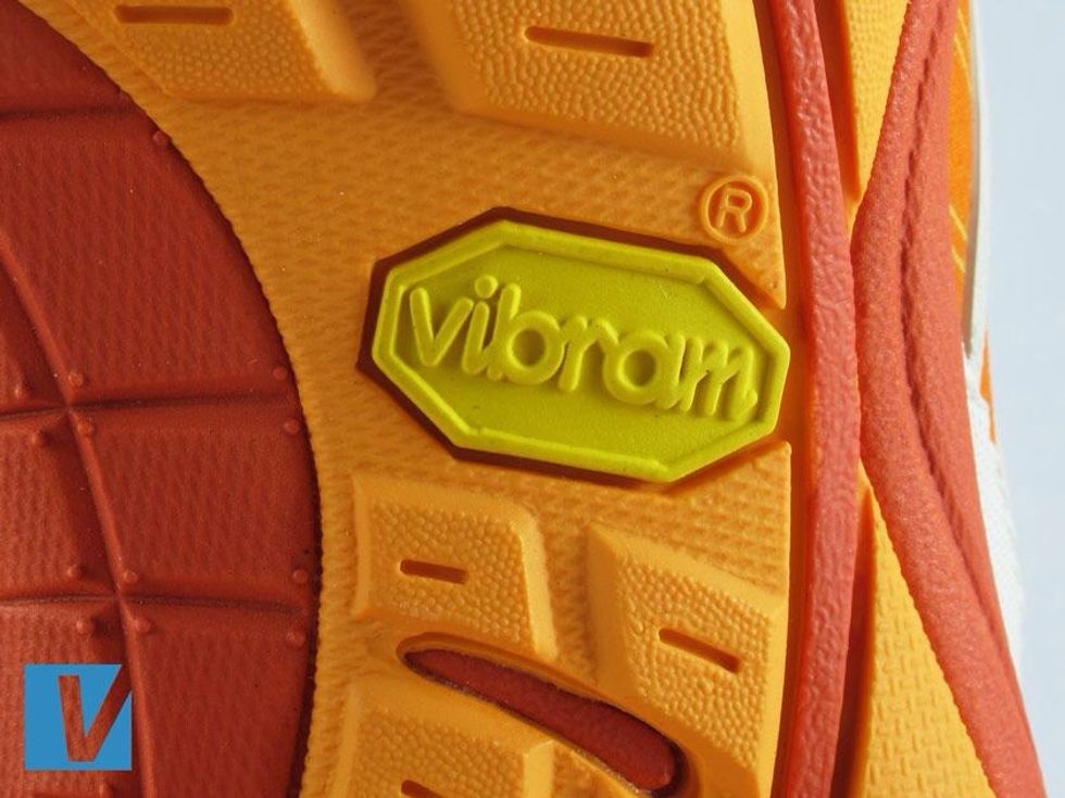 Merrel shoes feature outsole markings and often this includes the Vibram logo. If featured on these shoes, check carefully that the registered trademark circled R is present.