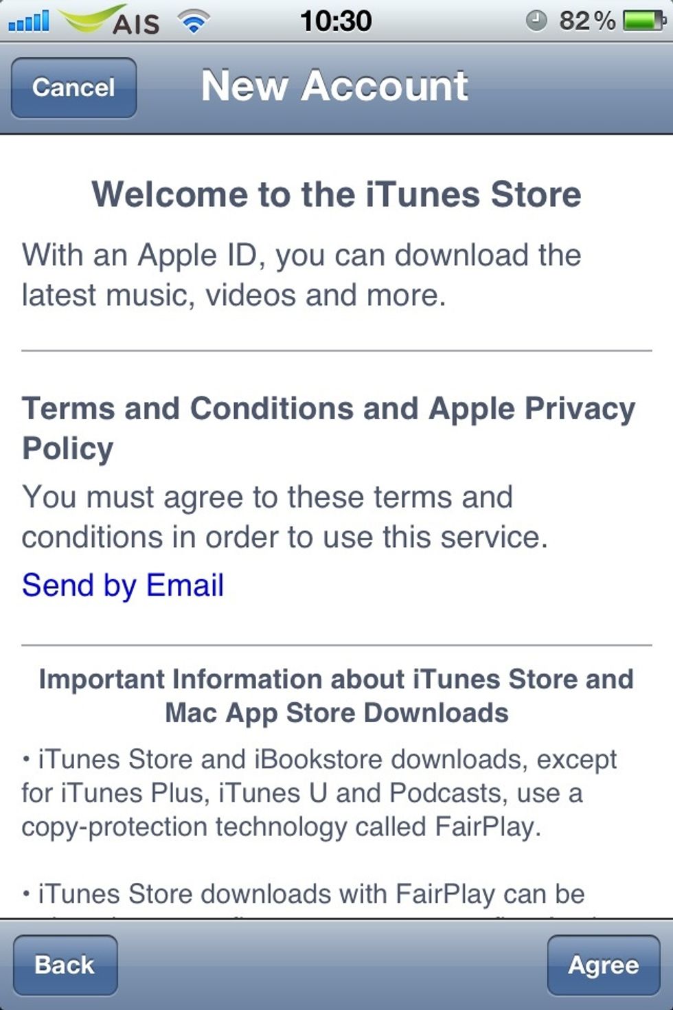 Message about Term and Condition will pop up, tap on "Accept" to the next step.