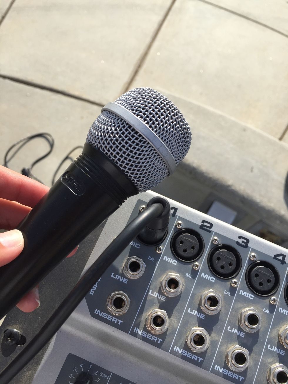 Microphone is usually plugged into the #1 slot.