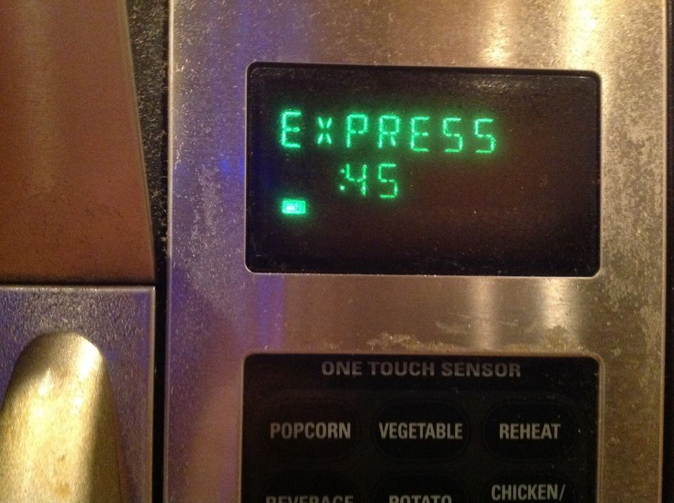 Microwave. About 45 sec.