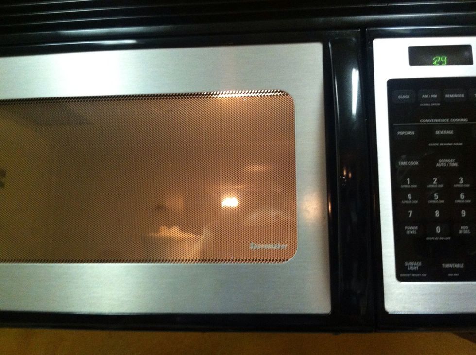 Microwave coconut oil for 30 seconds.