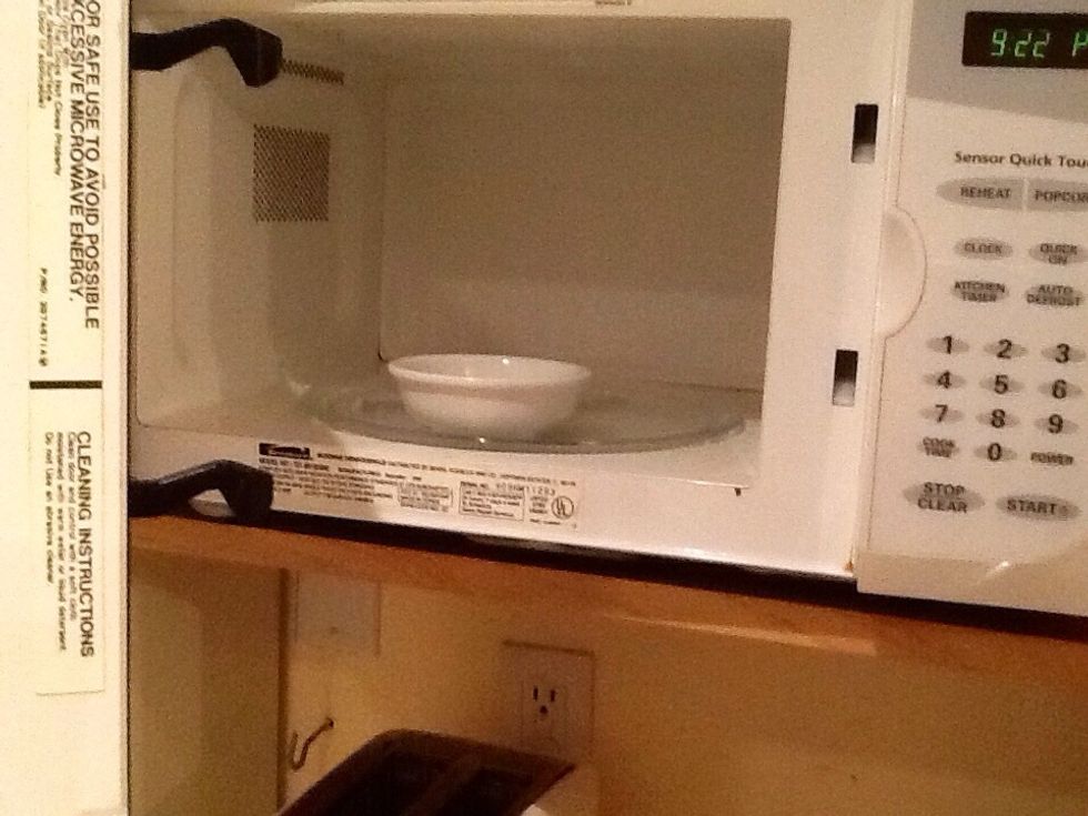 Microwave for 10-15 seconds - not too much or you'll burn your scalp!