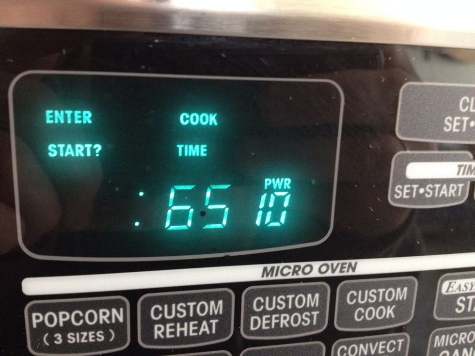 Microwave for 65 seconds on high power.
