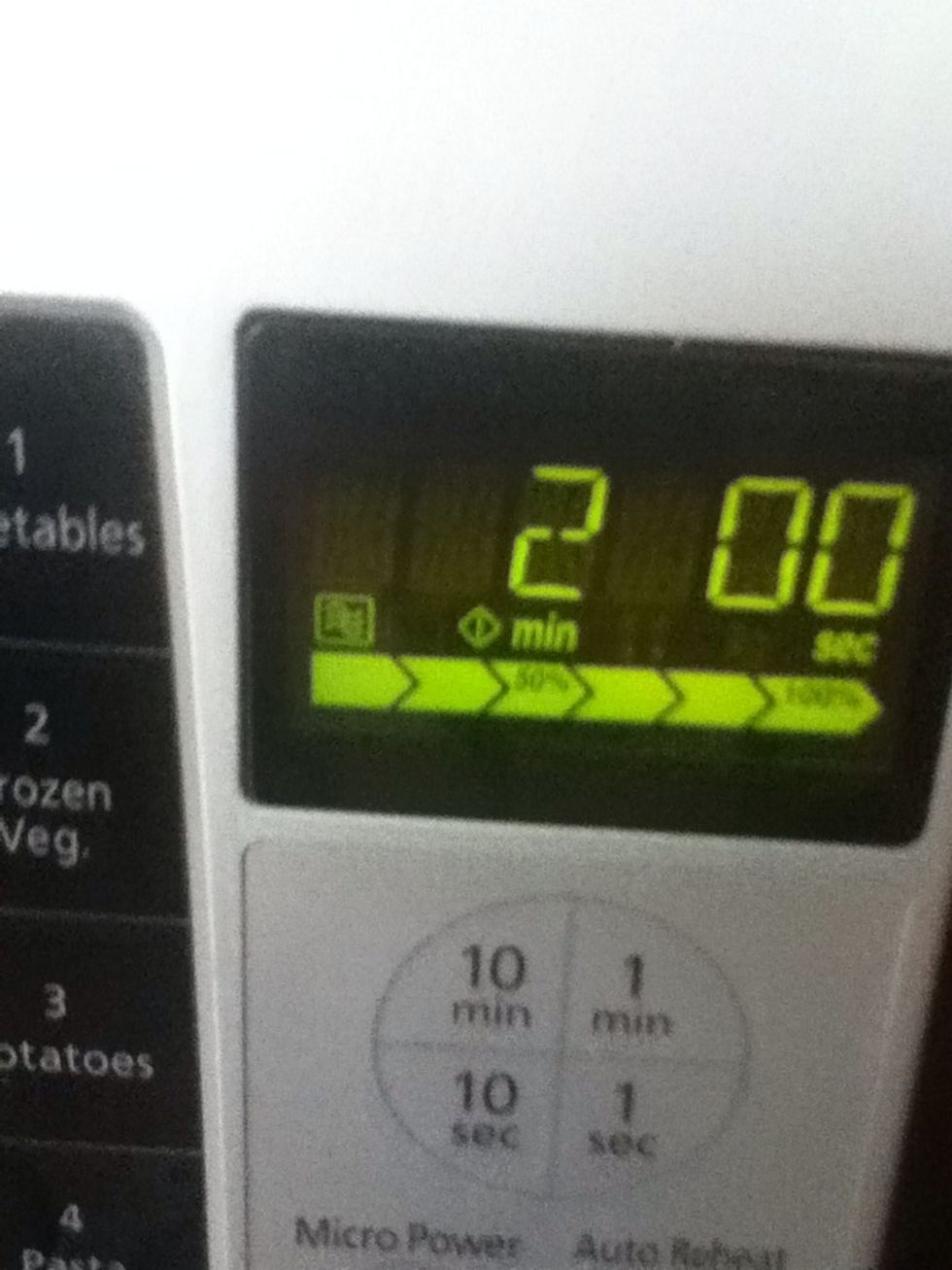 Microwave it for 2 mins check on it a few times