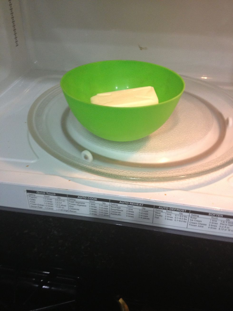 Microwave the butter until soft