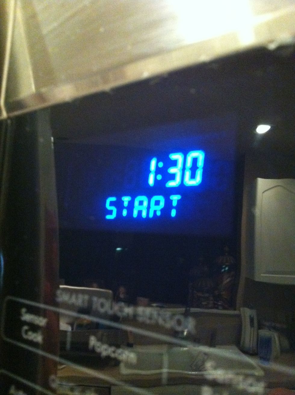 Microwave the water for 1 minute 30 sec.