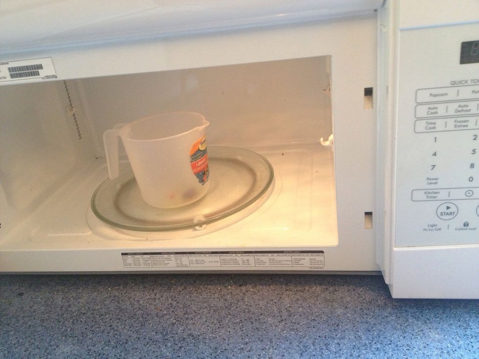 Microwave til it melts , keep watch on it so ot doesnt over heat