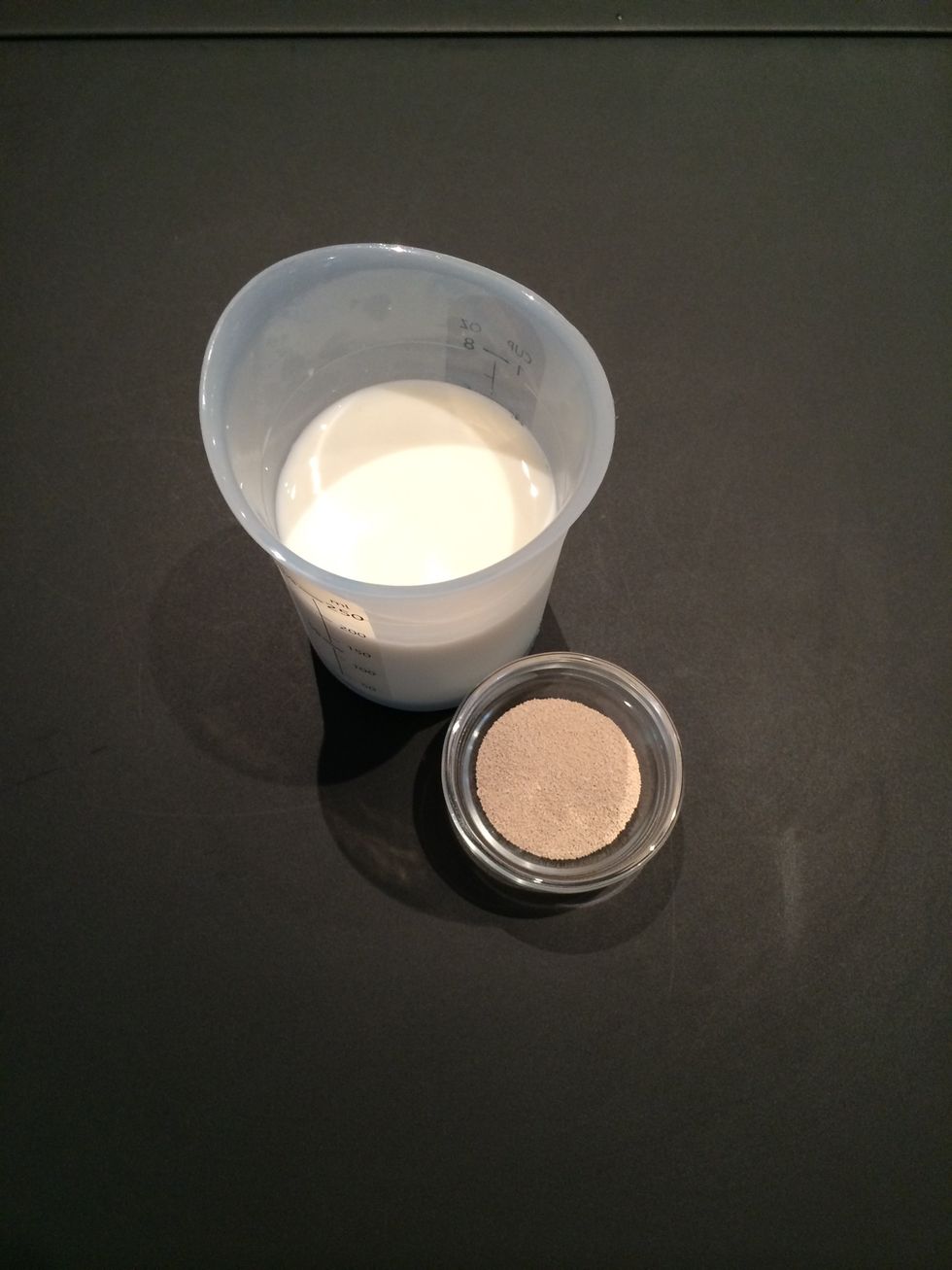 Milk 180 ml (warm) + 2 Tsp instant yeast