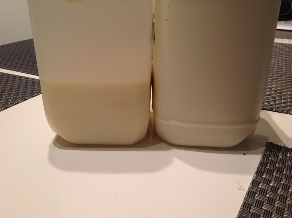 Milk! On the left is an organic milk company from a local farm while on the right is supermarket milk. Which is better?The supermarket milk is only $2 while organic milk is $6.35. Comment on this page