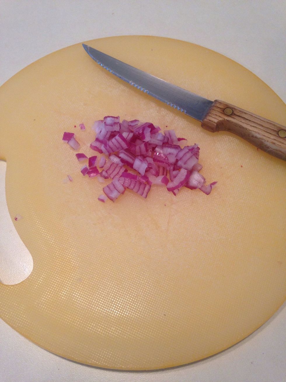 Mince red onion.