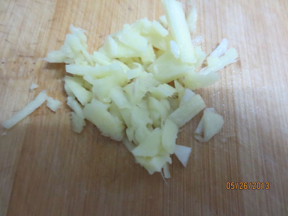 Mince some of it, leave the other pieces as slices