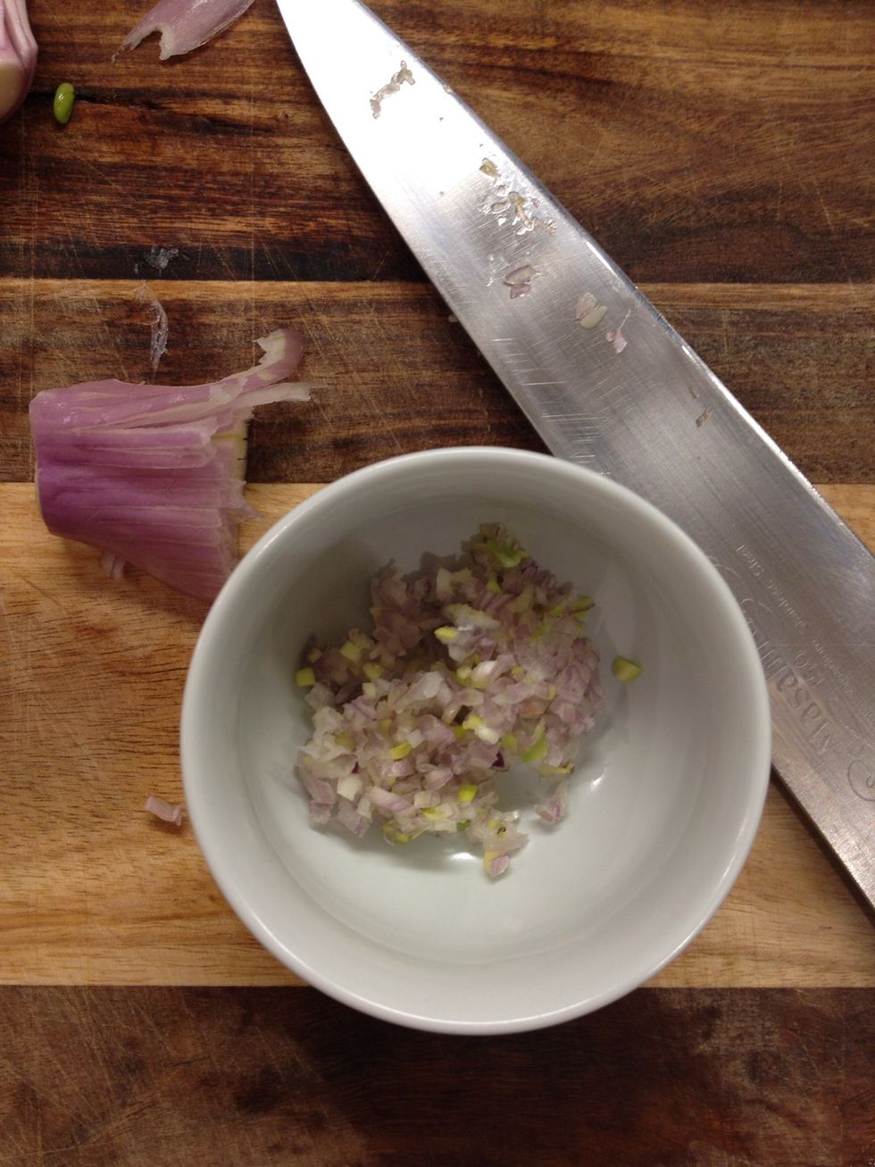 Mince some shallots
